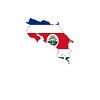 costa rica map national flag